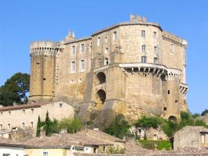 a large castle sitting on top of a hill at Le cocon de Suze in Suze-la-Rousse