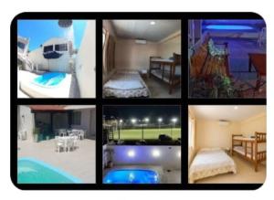 a collage of different pictures of a house at Pousada da Igreja in Pântano Grande +52 photos