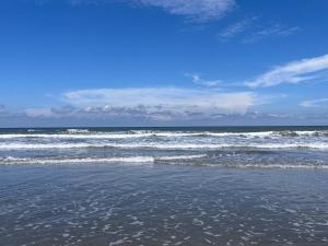 a view of the ocean from the beach at Pousada Açaí in Ilha Comprida