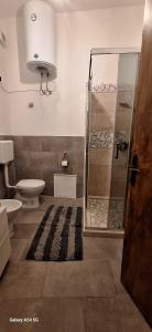a bathroom with a shower and a toilet and a sink at B&B Sa Rocca Manna in Laerru +9 photos