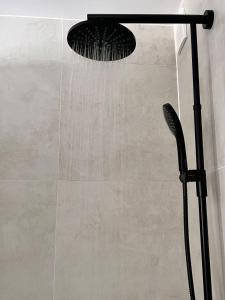 a shower with a shower head in a bathroom at PW38 Studio Koblenz in Koblenz +15 photos