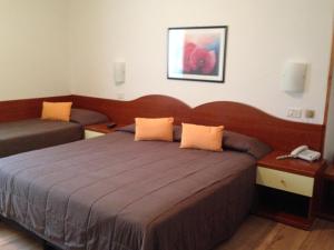 une chambre d'hôtel avec un lit et un téléphone dans l'établissement Hotel Nuovo Parco, à Sestola