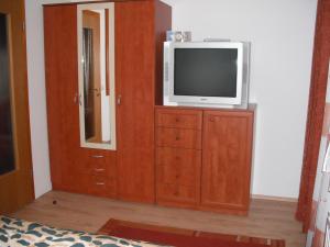 Televízia a/alebo spoločenská miestnosť v ubytovaní Aba és Andrea Apartmanok