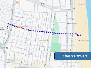 a map of the miami beach marathon route at CASA FLORIT - The Maritim Serreria Suites in Valencia