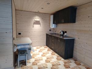 a kitchen with a counter and a sink in it at APARAN House in Aparan