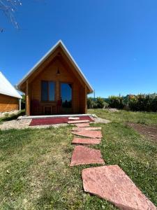 a stone path in front of a house at Treeolives in Shkodër