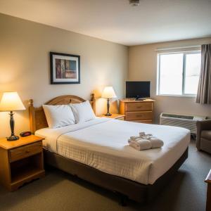 a hotel room with a bed and a television at Hotel The Luxury F S Bliss Most Premium Rooms NearTaj Mahal !!! Best Stay In Agra in Agra