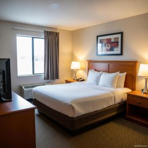 a hotel room with a bed and a television at Hotel The Luxury F S Bliss Most Premium Rooms NearTaj Mahal !!! Best Stay In Agra in Agra