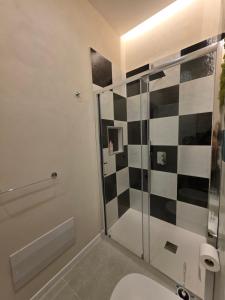 a bathroom with a shower and a toilet at Flag in Torre del Greco