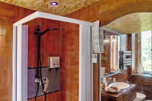 a bathroom with a shower and a sink at Sentieri in Levanto +21 photos