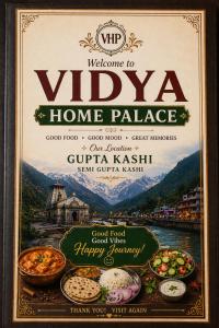a poster for a viva home palace with bowls of food at Hotel vidya om palace in Ukhimath