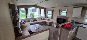 an aerial view of a living room in a rv at The Minver - Park Dean Resort in Saint Minver