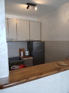 a kitchen with a refrigerator and a stove at Vendetta Montenegro in Risan