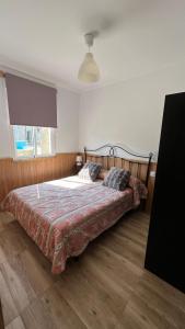 a bedroom with a large bed in a room at Ana in Burela de Cabo +4 photos