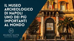 a poster for a museum in front of a building at Museo Suite in Naples