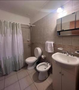 a bathroom with a toilet and a sink at SPiNETTO PREMiUM in Santa Rosa