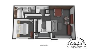 a rendering of a floor plan of a house at Alpine Gloria - Squatters 17 in Thredbo