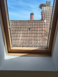 a window in a room with a roof at Vodita in Höchstadt an der Aisch