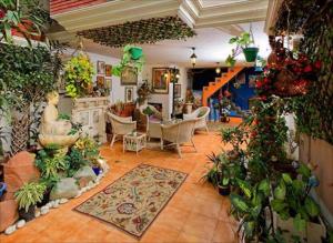 a living room filled with lots of plants at On the House homestay in New Delhi