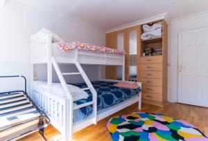 a bedroom with a bunk bed with a ladder at Hidden Gem Townhouse - Cahersiveen in Cahersiveen