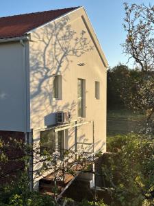 a house with a shadow on the side of it at Quinta Farm Stay - Silence and Nature Retreat in Lousã +15 photos