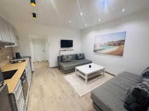 a living room with a couch and a table at TWINS Apartments in Bregvija