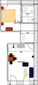 a floor plan of a bathroom with at Schleiblick App 9 in Rabenkirchen-Faulück
