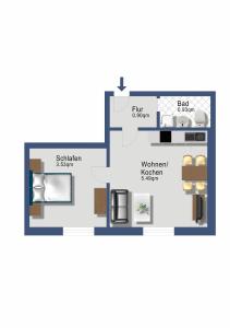 a floor plan of a house at Schleiblick App 7 in Rabenkirchen-Faulück