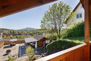 an overhead view of a backyard with a wooden fence at Hegauzauber in Tengen