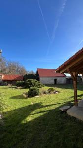 a yard with a pavilion and a building at Statek Bavorov in Bavorov