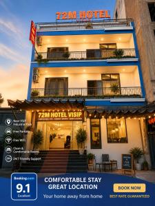a hotel with a sign that reads zam hotel vista at 72M Hotel Visip in Vinh