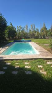 a large swimming pool in a yard with a grass field at El Rincón de mis Abuelos in Albardón
