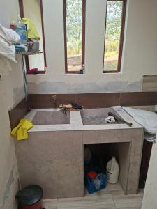 a kitchen being remodeled with a sink in it at San Martin in Ibarra