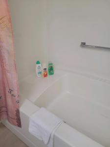 a bathroom with a bath tub with two rolls of toiletries at CASA Allegro - Active Vacationers Paradise in Sun City West +64 photos