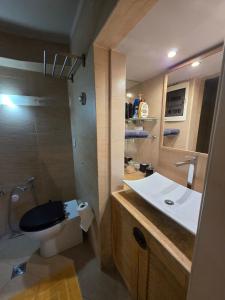 a bathroom with a toilet and a sink at Homeric Poems in Chios +56 photos