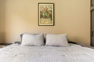 a bed with two pillows and a picture on the wall at Oasis privado en Querétaro in Alvarado +28 photos