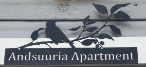 a sign for an australinian appointment on a building at Andsuuria Apartment in Paide +2 photos