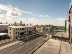 a view of a city street from a building at ASKA Holt in Reykjavík