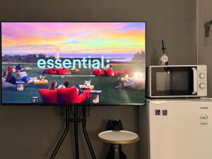 a tv screen with a video game on it at Stay GaeBong in Seoul +37 photos