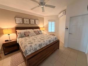 a bedroom with a bed and a ceiling fan at Suite Escape Villa in Lowlands +53 photos