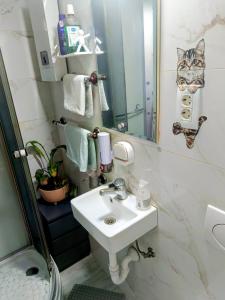 a bathroom with a sink and a mirror at Jupiter in Split +30 photos