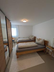 a bedroom with two beds in a room at Gästehaus in Thüringen in Thüringen