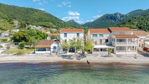 an aerial view of a house on the beach at Villa Estera by Villas Guide in Ston
