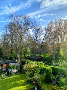 a garden with a house in the middle of a field at Enstone Homestay in Sidmouth +28 photos