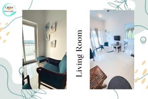 a living room with a couch and a dining room at Riverfront By Gikijoy in Agarvado