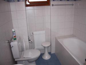 Pietra Serena 021 في فيربير: حمام مع مرحاض وحوض استحمام ومغسلة
