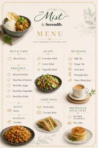 a menu for the must try mexican food at The Mist in Ella