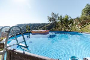 a swimming pool with a view of the mountains at Farm ,zidanica ,JOLI in Gorica pri Slivnici