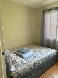 a small bedroom with a bed with a curtain at Cebu's Affordable Condo Rentals in Cebu City