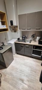 a kitchen with a sink and a counter top at Urban Duo Saumur in Saumur